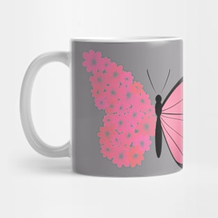 Partially blossoming pink butterfly Mug